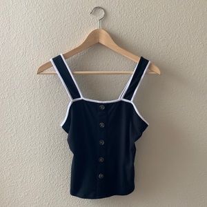 ▪️Crop button black tank top▪️